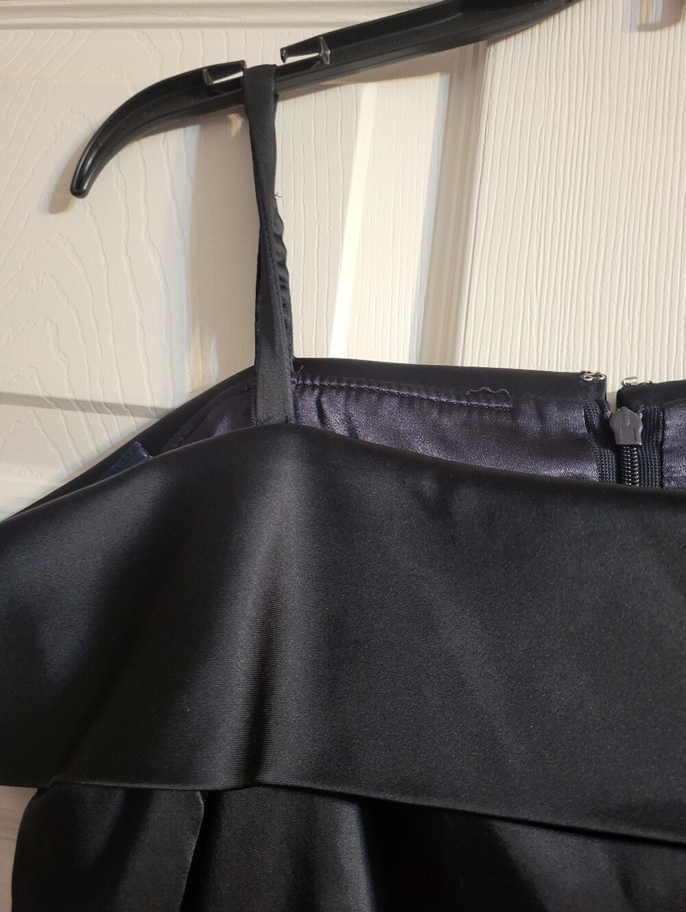 NWT Tahari Classic Midnight Navy Blue Off-Shoulder Midi Dress - Picture 5 of 13